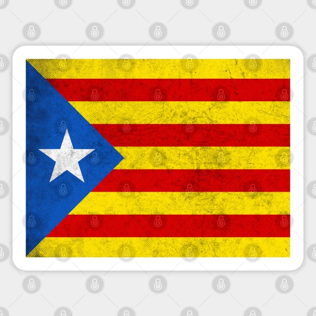 Catalonia / Països Catalans Estelada - Vintage Faded Look Design Sticker by DankFutura